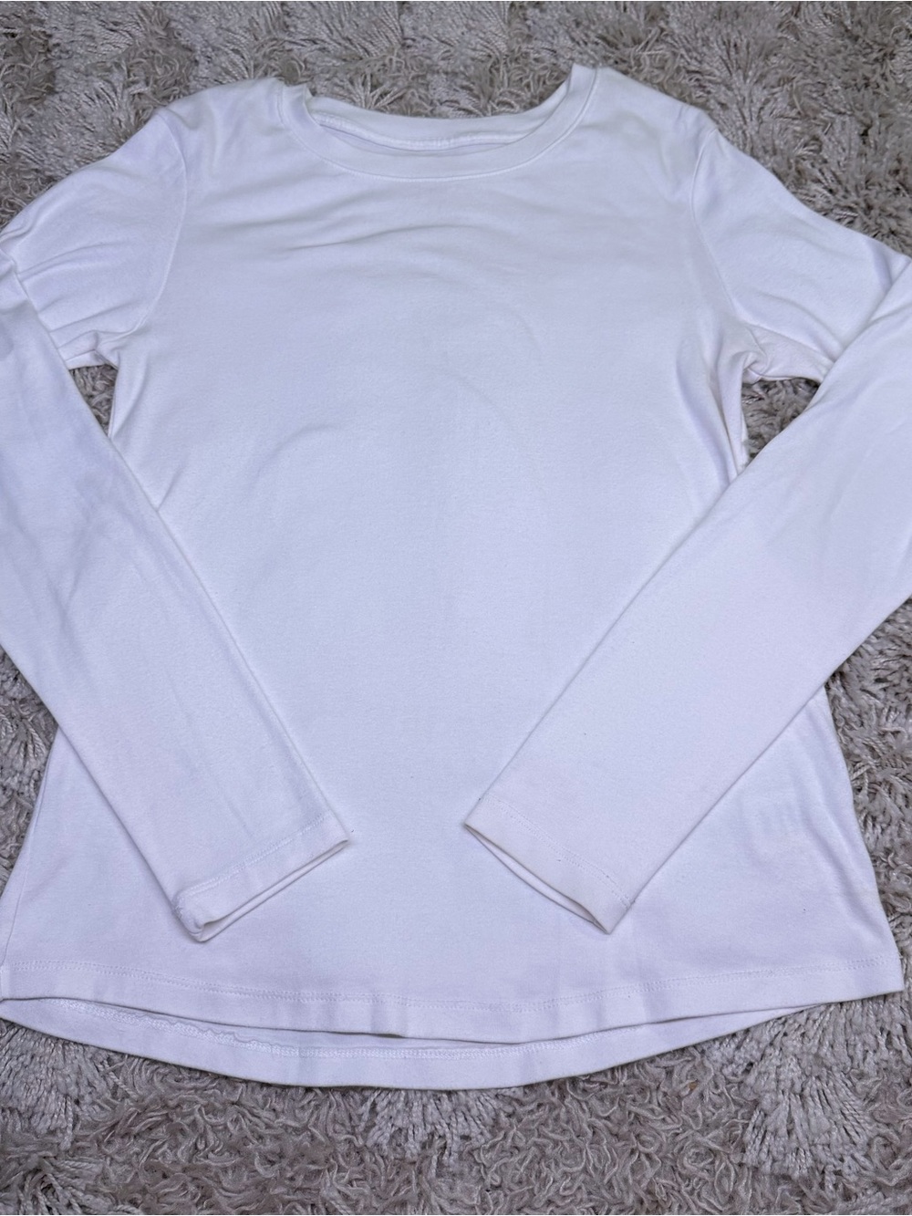 Eddie Bauer White Long Sleeve Crewneck Tee Womens M Cotton Modal Stretch